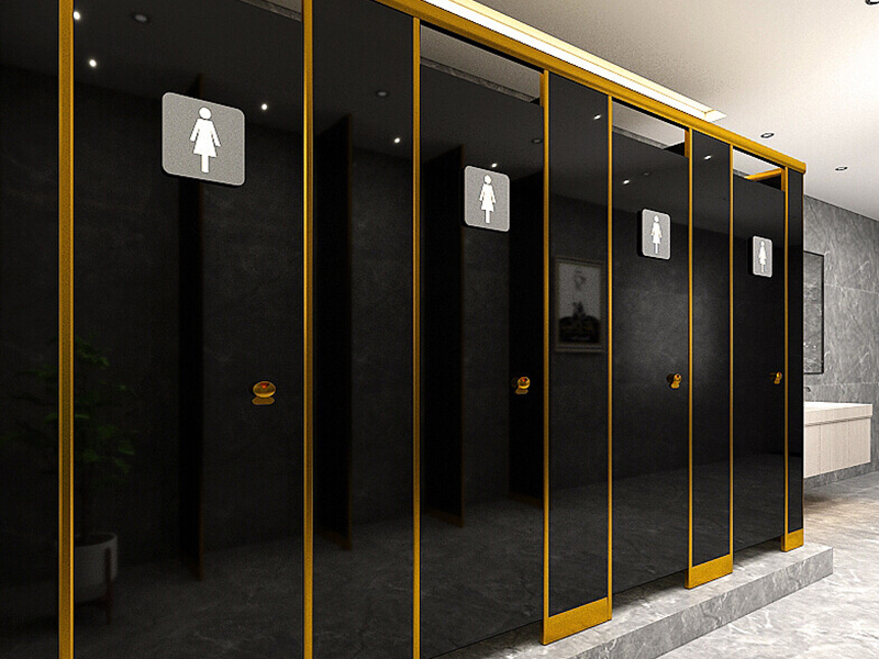 磨砂黑鋁蜂窩板-衛(wèi)生間隔斷