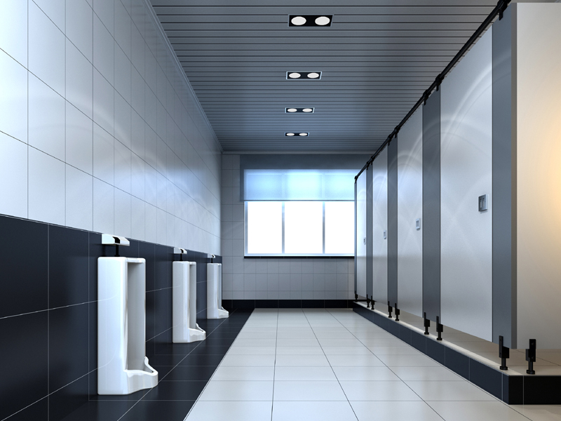 灰白撞色全鋁蜂窩板-衛生間隔斷